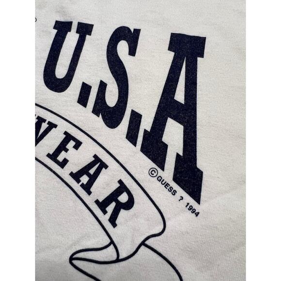 Vintage 1994 GUESS USA Sportswear T-Shirt - Distressed Streetwear - size L - Picture 3 of 9